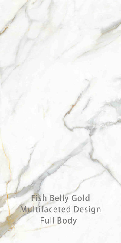 Белый и золотой 900x1800 мм Rock Surface Porcelain Tiles For Modern Decor
