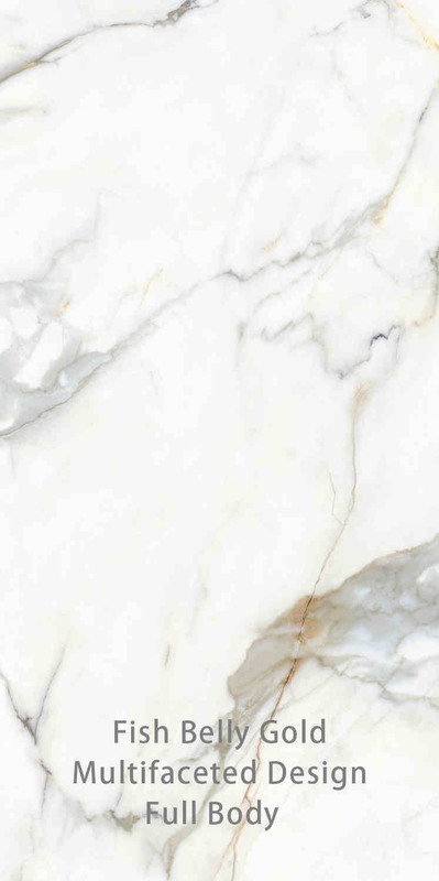 Белый и золотой 900x1800 мм Rock Surface Porcelain Tiles For Modern Decor
