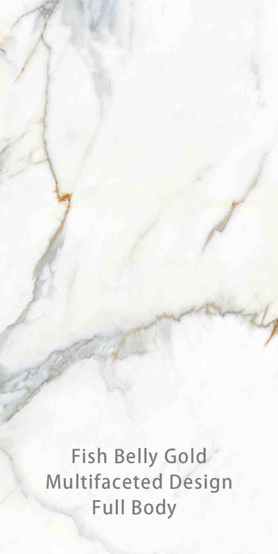 Белый и золотой 900x1800 мм Rock Surface Porcelain Tiles For Modern Decor