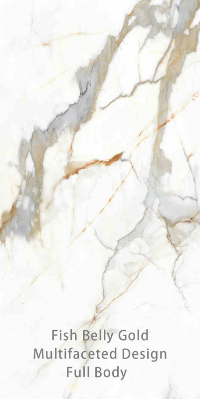 Белый и золотой 900x1800 мм Rock Surface Porcelain Tiles For Modern Decor